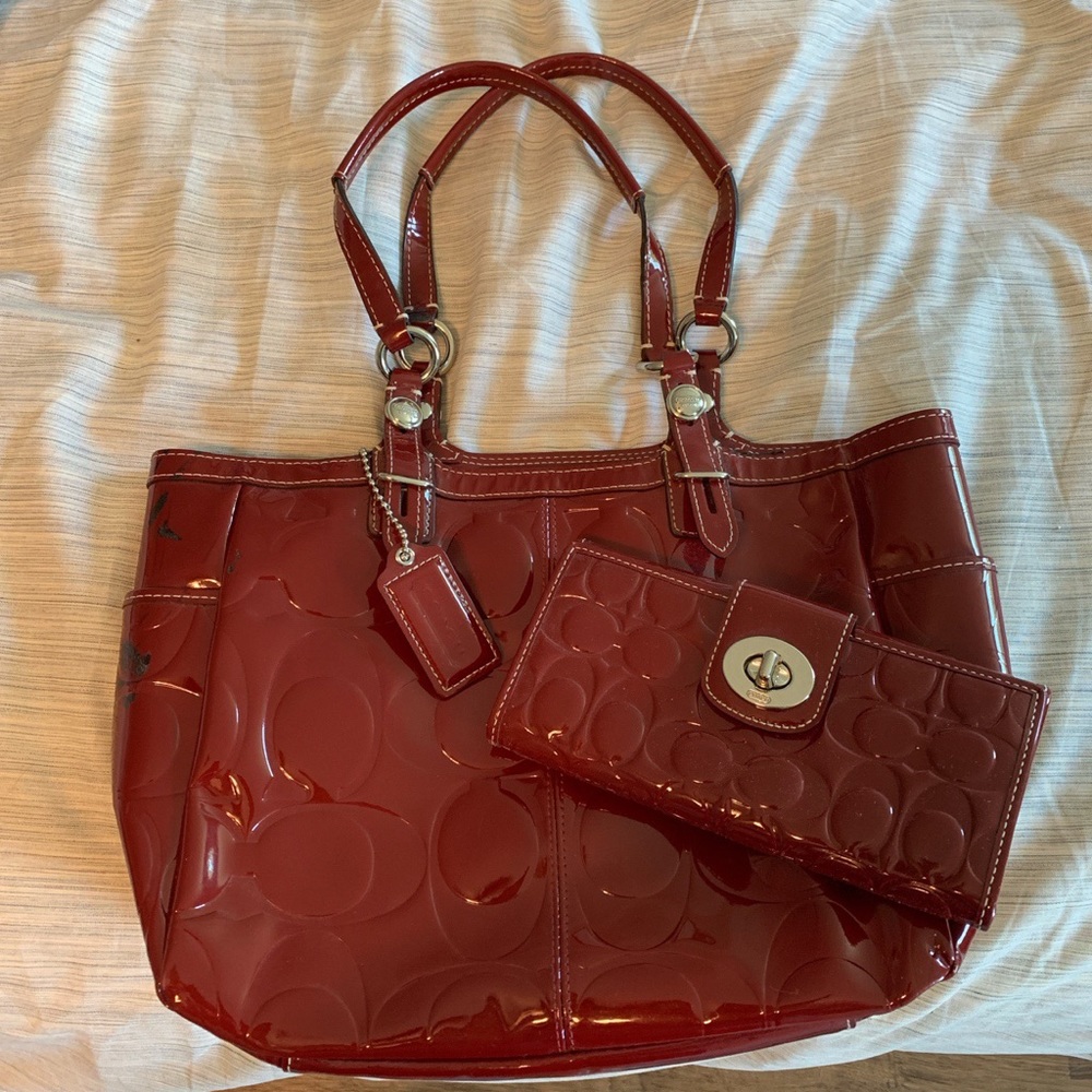 Authentic Vintage Coach Bag, Wallet, and Keychain